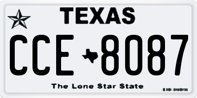 TX license plate CCE8087