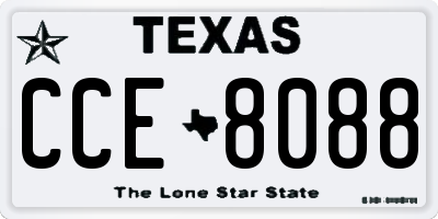 TX license plate CCE8088