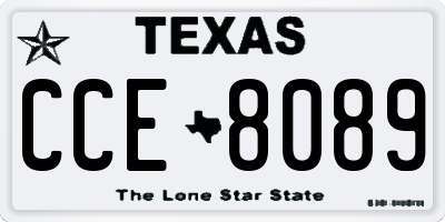 TX license plate CCE8089