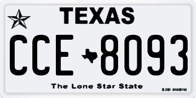 TX license plate CCE8093