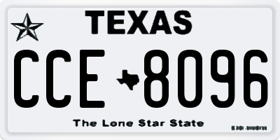 TX license plate CCE8096