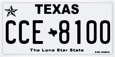 TX license plate CCE8100
