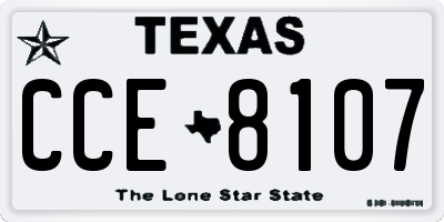 TX license plate CCE8107
