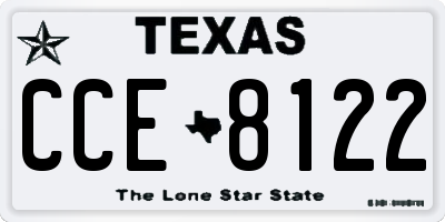 TX license plate CCE8122