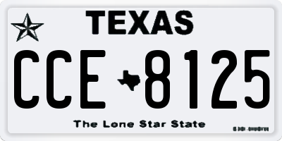 TX license plate CCE8125