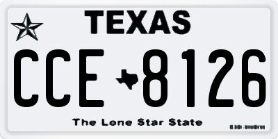 TX license plate CCE8126