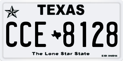 TX license plate CCE8128