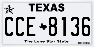 TX license plate CCE8136