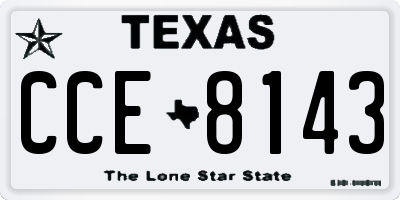 TX license plate CCE8143