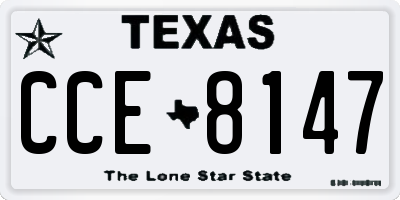 TX license plate CCE8147