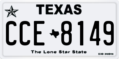 TX license plate CCE8149