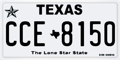 TX license plate CCE8150