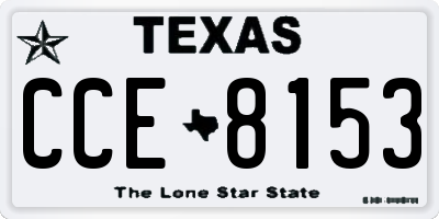 TX license plate CCE8153