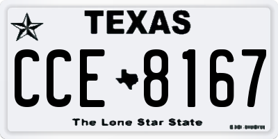 TX license plate CCE8167