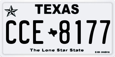 TX license plate CCE8177