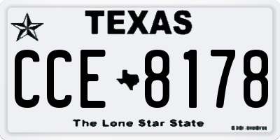 TX license plate CCE8178