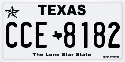 TX license plate CCE8182