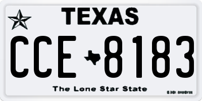 TX license plate CCE8183