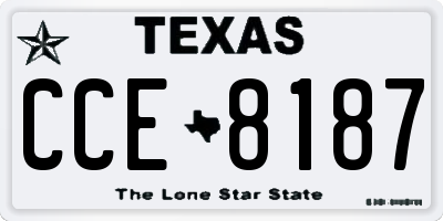 TX license plate CCE8187