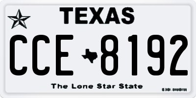 TX license plate CCE8192