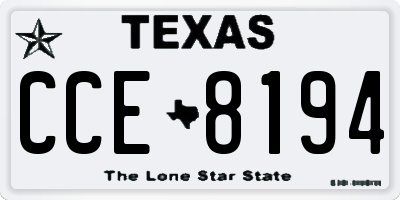 TX license plate CCE8194