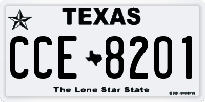 TX license plate CCE8201