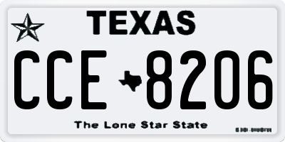 TX license plate CCE8206