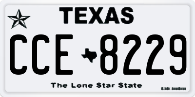 TX license plate CCE8229
