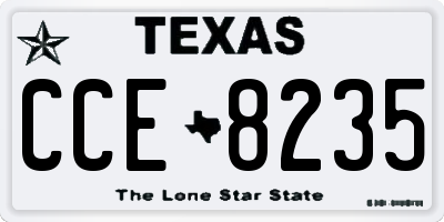 TX license plate CCE8235