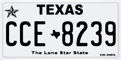 TX license plate CCE8239