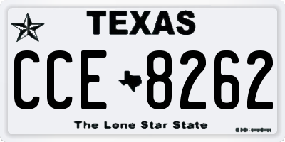 TX license plate CCE8262