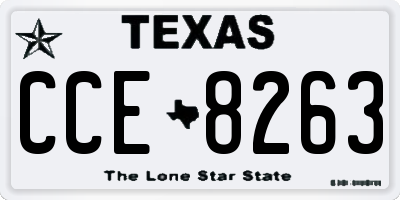 TX license plate CCE8263