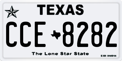 TX license plate CCE8282