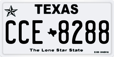 TX license plate CCE8288