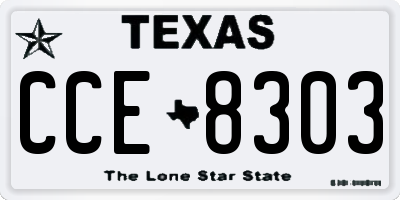 TX license plate CCE8303