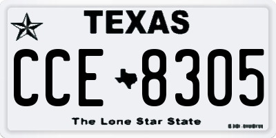 TX license plate CCE8305