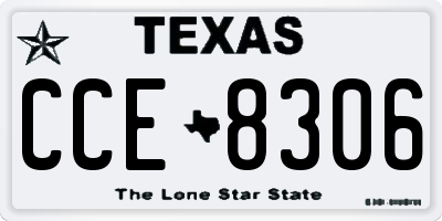 TX license plate CCE8306