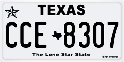 TX license plate CCE8307