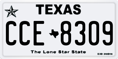 TX license plate CCE8309