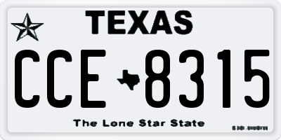 TX license plate CCE8315