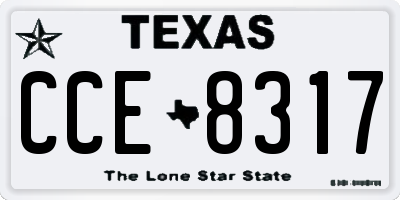 TX license plate CCE8317