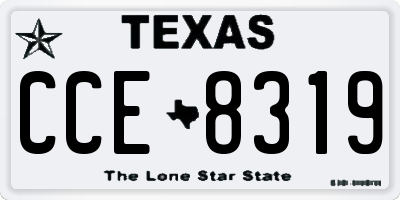 TX license plate CCE8319