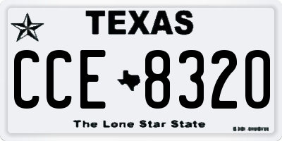 TX license plate CCE8320
