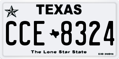 TX license plate CCE8324