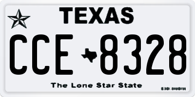 TX license plate CCE8328