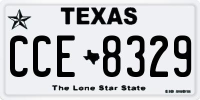 TX license plate CCE8329