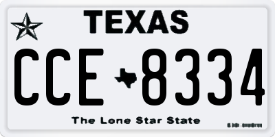 TX license plate CCE8334