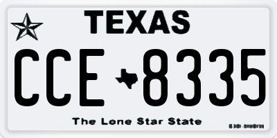 TX license plate CCE8335