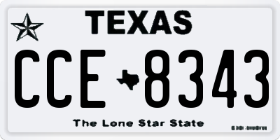 TX license plate CCE8343