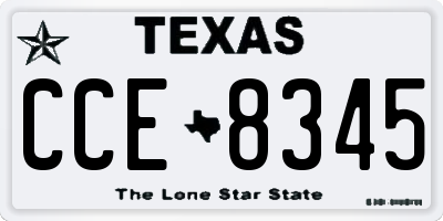 TX license plate CCE8345